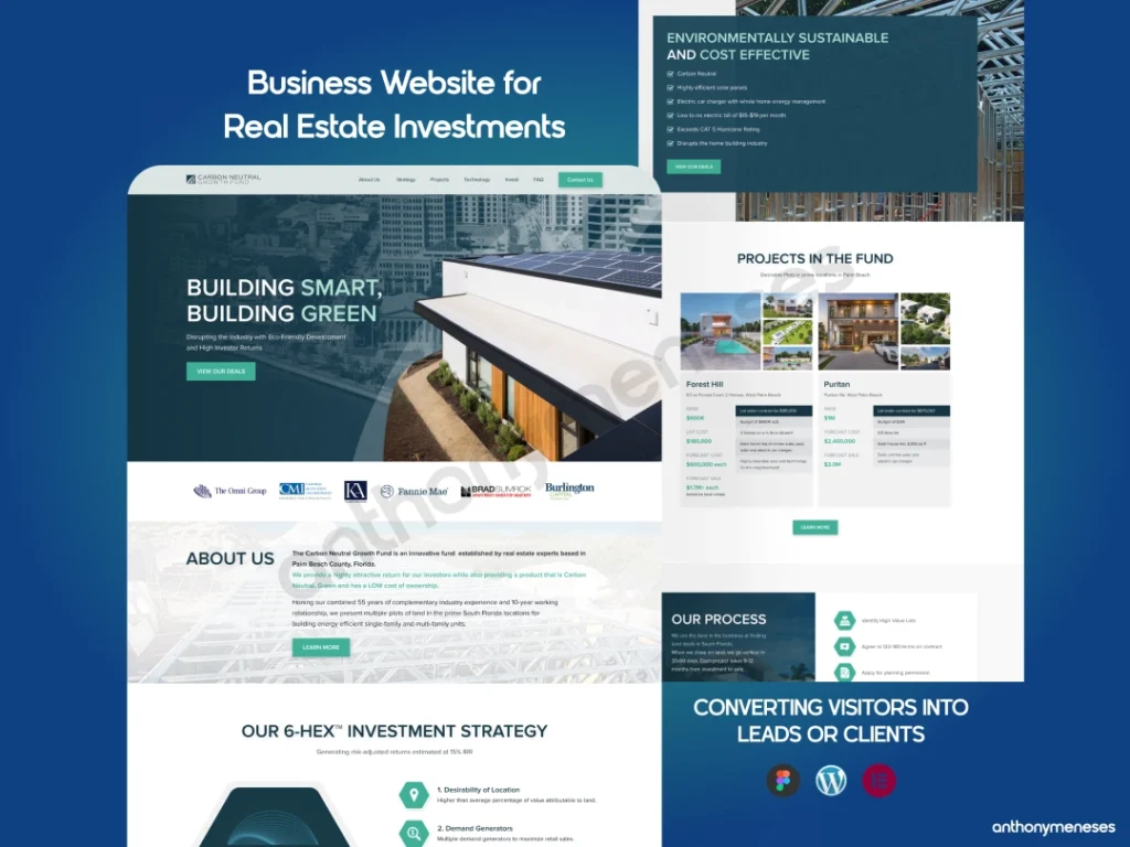 Business Website for Real Estate Investments | CONVERTING VISITORS INTO LEADS OR CLIENTS by Anthony Meneses