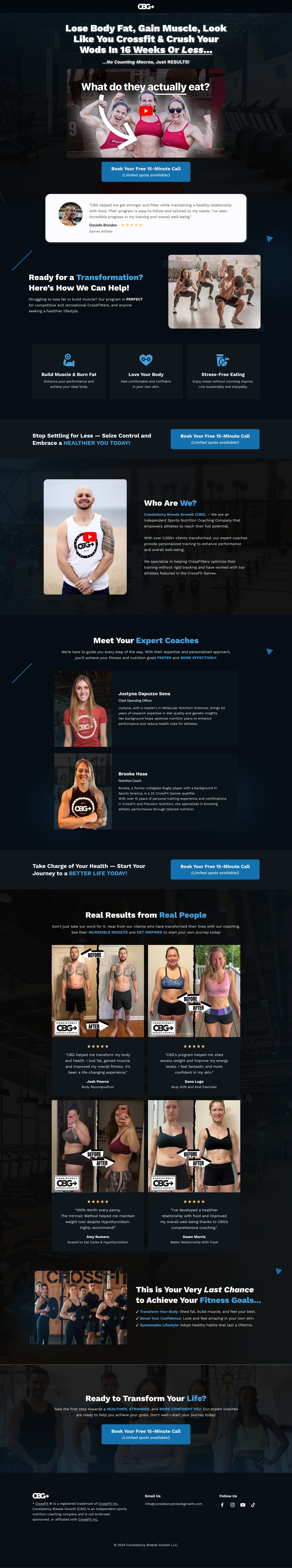 Landing Page Website for Nutrition Coaching Company | APPOINTMENT FUNNEL by Anthony Meneses