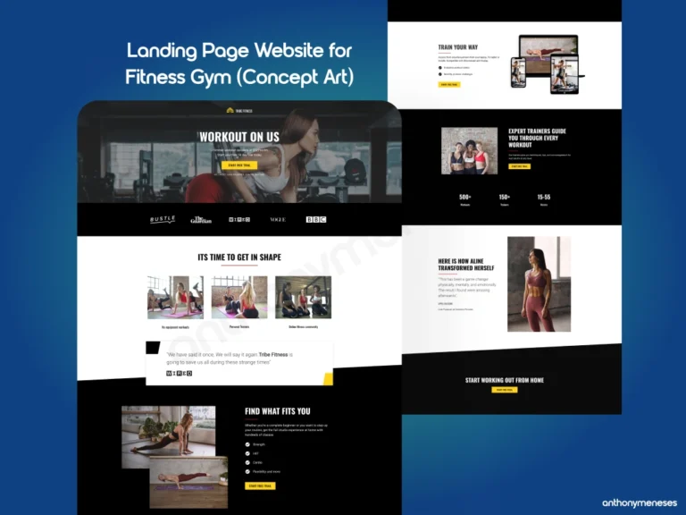 Landing Page Website for Fitness Gym (Concept Art) by Anthony Meneses