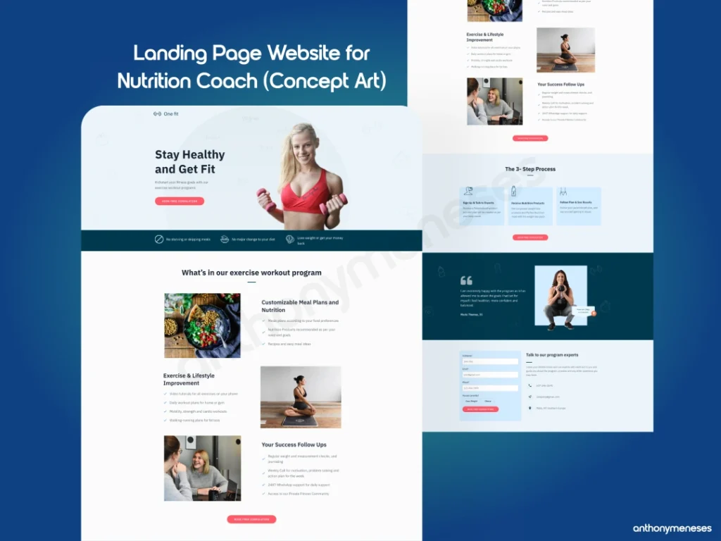 Landing Page Website for Nutrition Coach (Concept Art)