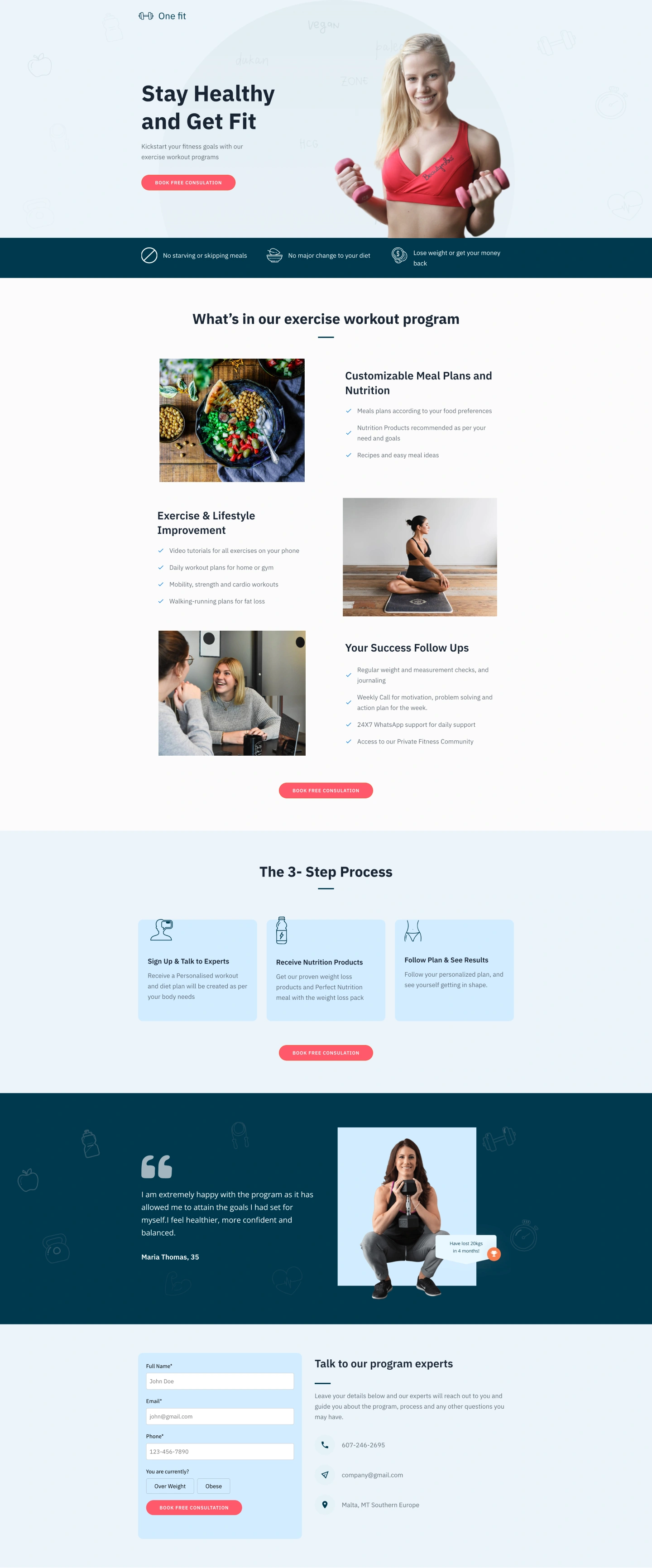 Landing Page Website for Nutrition Coach (Concept Art)