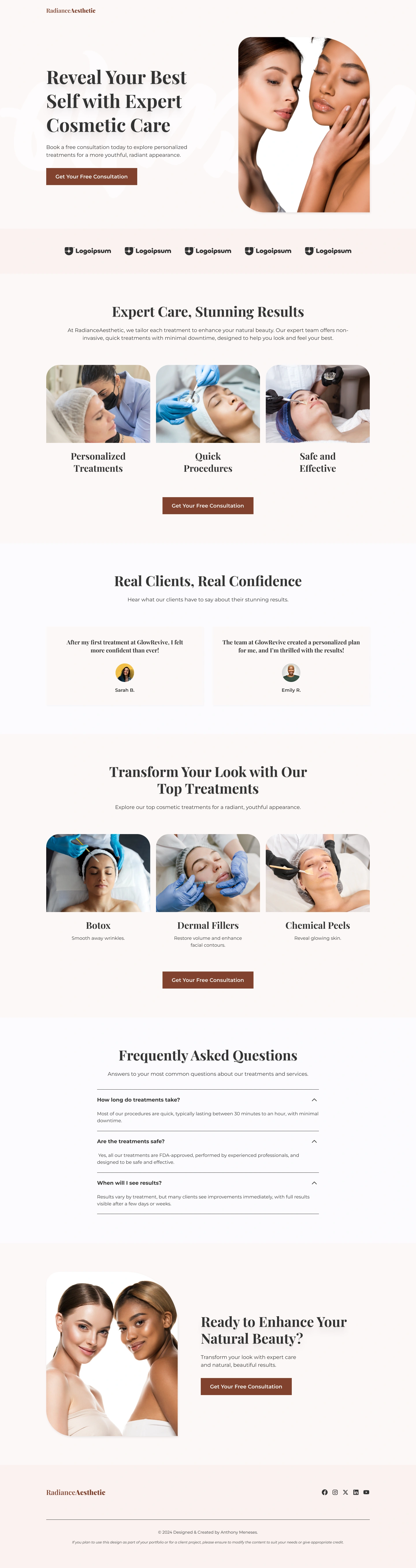 Landing Page Website for Aesthetic Clinic (Concept Art) | FIGMA DESIGN TO GOHIGHLEVEL TUTORIAL by Anthony Meneses