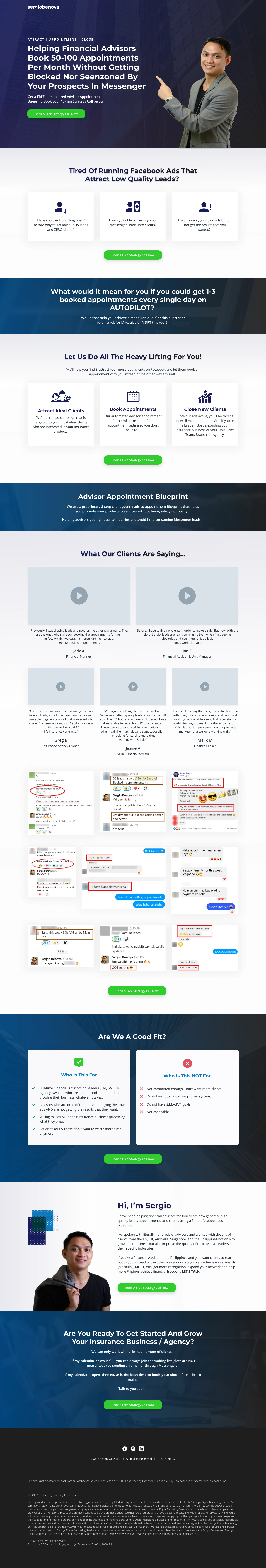 One-Page Business Website for Digital Advertising & Marketing | ENCOURAGE STRATEGY CALL BOOKINGS by Anthony Meneses