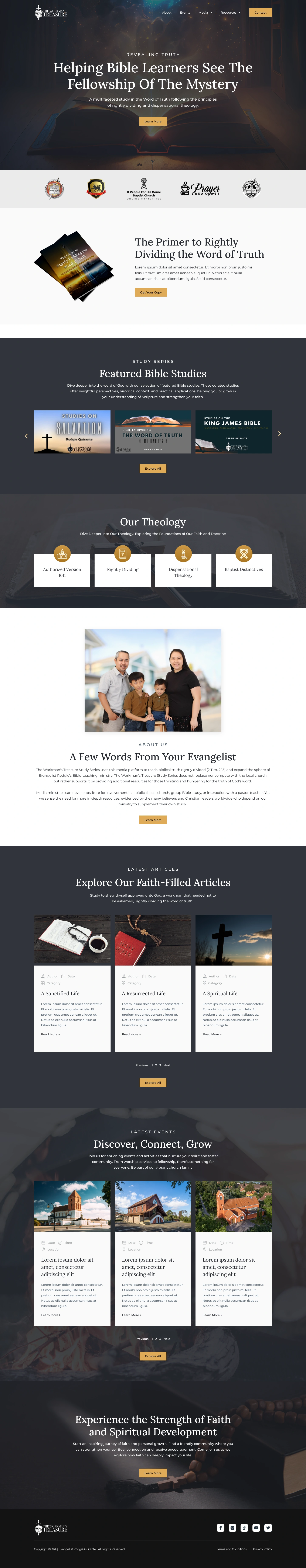 Non-Profit Website for Spiritual & Biblical Studies | INSPIRE ACTION TO SUPPORT THE MISSION by Anthony Meneses